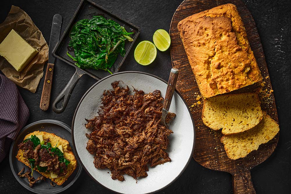 Pulled Beef & Braised Spinach